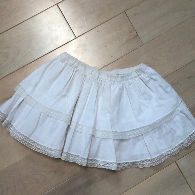 Bonpoint Soft Cotton Lace Trim Skirt